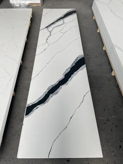 부엌/수조대/욕실/화장대 석영 공장용 검은 정맥이 있는 Calacatta 흰색 석영