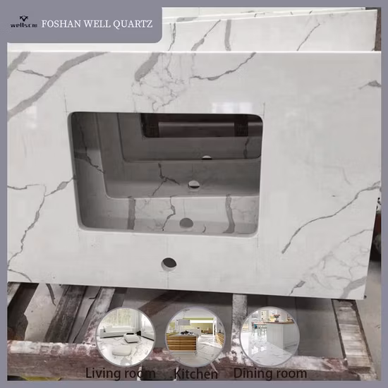 중국 공급 업체 CE 부엌 조리대 또는 바 카운터를 위한 새로운 석영 돌 단단한 표면 석영 고품질 건물 석영 소재 Mesa De Cuarzo Quartz