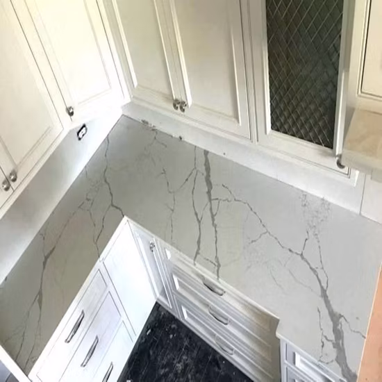 인공 석재 Statuario 석판 조리대 Benchtops Laza Calacatta Gold Quartz